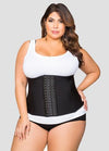 Plus Size 9 Steel Boned Black Latex Waist Trainer (S-6XL)