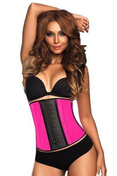 9 Steel Boned  Pink Latex Waist Trainer