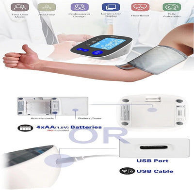 Digital Arm Blood Pressure Monitor With LCD Display