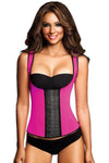 9 Steel Boned Pink Latex Waist Trainer Vest With Straps