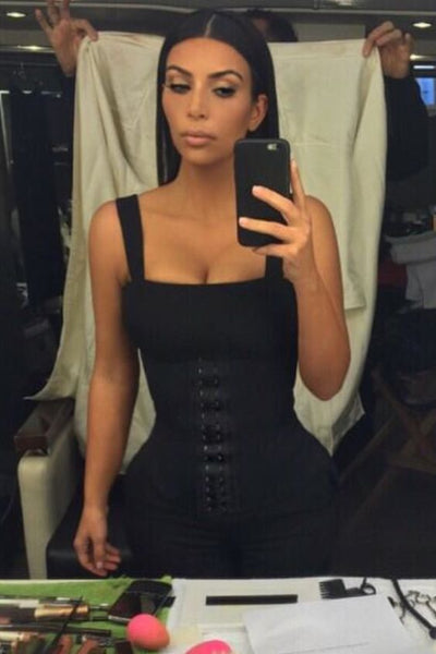 Steel Boned Black Latex Waist Trainer