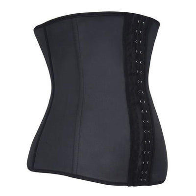 Steel Boned Black Latex Waist Trainer