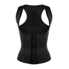 9 Steel Boned Black Latex Waist Trainer Vest With Straps